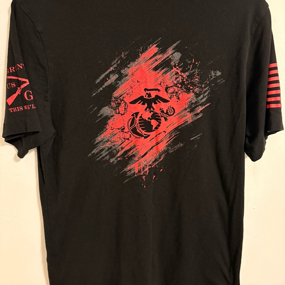 Grunt Style and Combat Iron Apparel T-shirt lot of 2 Patriotic Marine Military - Picture 6 of 7